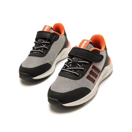 Sneakers garçon textile lacets- fermeture adhésive Blue+Noir-orange 7 - vertbaudet enfant 