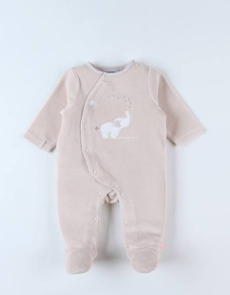 Pyjama en velours - bali Beige 4 - vertbaudet enfant 