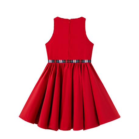 Robe qui tourne velours    hepburn Rouge tartan vert 4 - vertbaudet enfant 