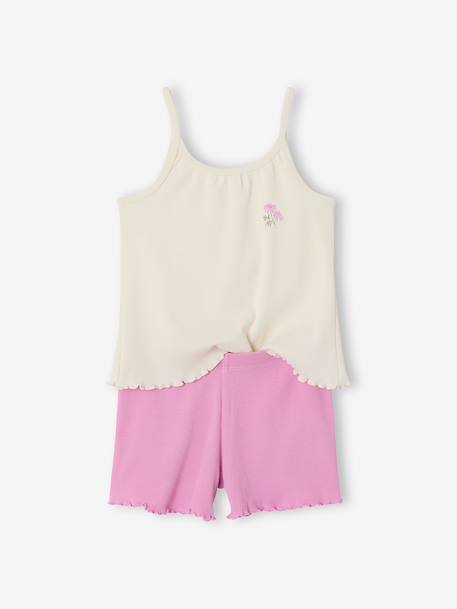 Lot de 2 pyjashort fleurs côtelés écru 3 - vertbaudet enfant 