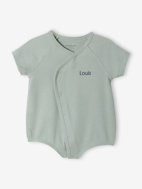 Lot 2 combishorts bébé personnalisable vert sauge 3 - vertbaudet enfant 