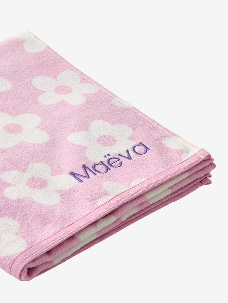 Serviette de bain / plage personnalisable, avec coton recyclé bleu imprimé+mauve+menthe+rayé bleu+rose imprimé 9 - vertbaudet enfant 