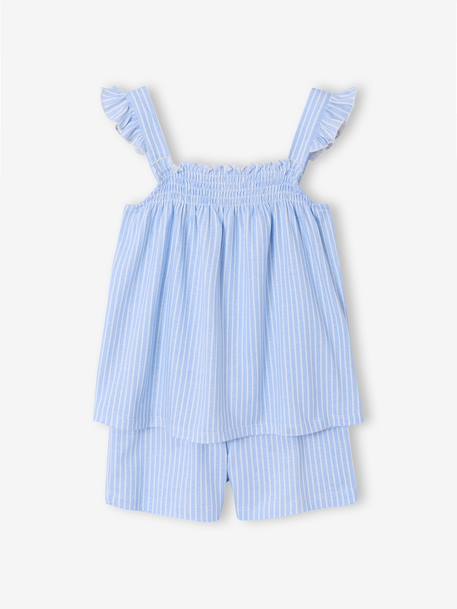 Pyjashort bretelle fille coton bleu ciel 4 - vertbaudet enfant 