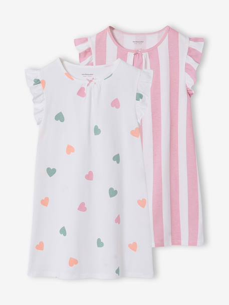 Lot 2 chemises nuit fille écru 1 - vertbaudet enfant 