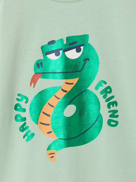 T-Shirt garçon motif brillant space bleu nuit+vert amande 6 - vertbaudet enfant 