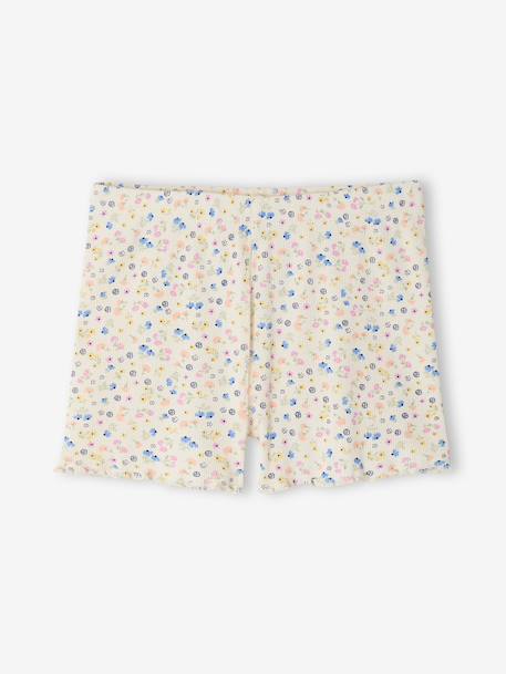 Lot de 2 pyjashort fleurs côtelés écru 8 - vertbaudet enfant 