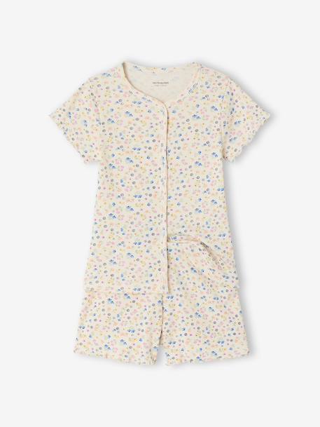 Lot de 2 pyjashort fleurs côtelés écru 6 - vertbaudet enfant 