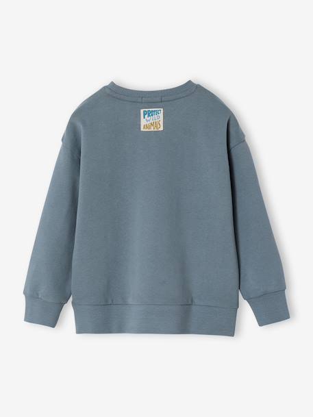 Sweat col rond manches longues bleu grisé 2 - vertbaudet enfant 