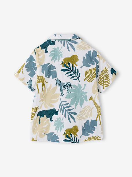 Chemise manches courtes blanc imprimé 4 - vertbaudet enfant 