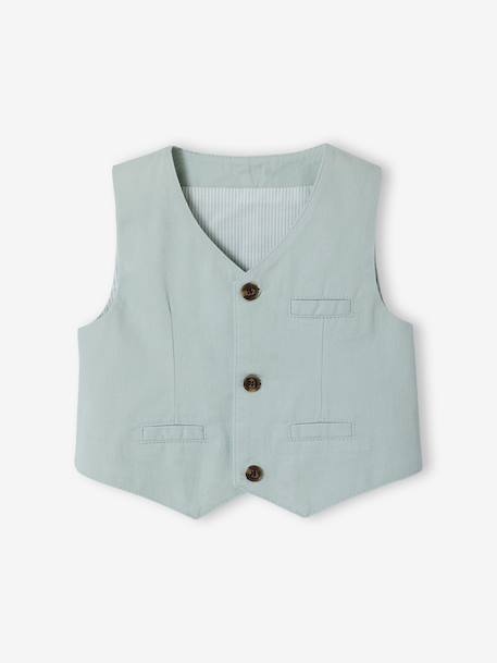 Ensemble chemise gilet nœud papillon bébé vert sauge 5 - vertbaudet enfant 