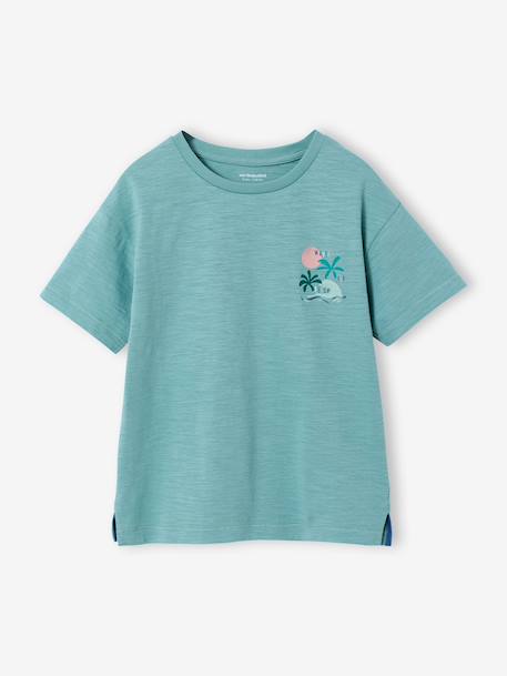T-shirt garçon maxi motif dos écru+vert sauge 10 - vertbaudet enfant 