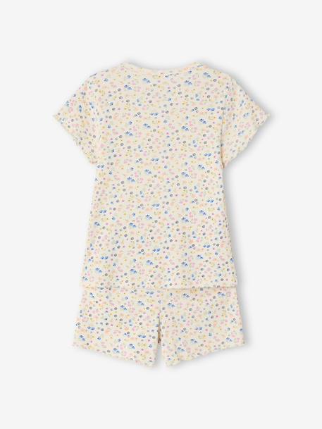 Lot de 2 pyjashort fleurs côtelés écru 10 - vertbaudet enfant 