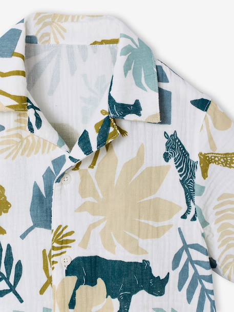 Chemise manches courtes blanc imprimé 5 - vertbaudet enfant 