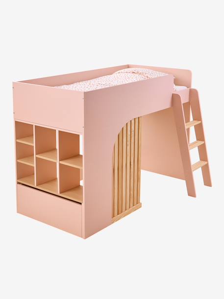 Lit mezzanine enfant avec rangement Playful blanc+rose+vert 21 - vertbaudet enfant 