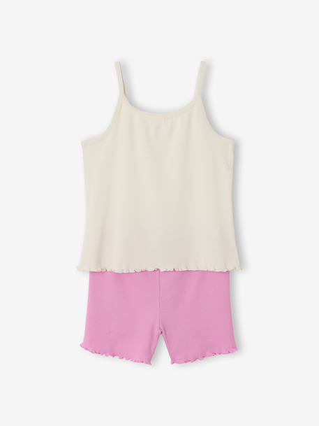Lot de 2 pyjashort fleurs côtelés écru 9 - vertbaudet enfant 