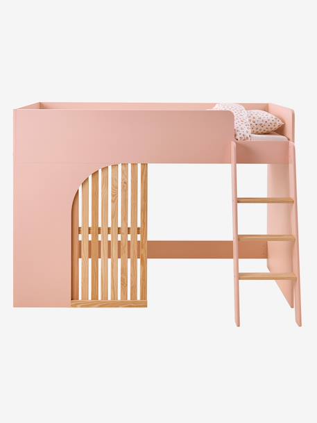 Lit mezzanine enfant avec rangement Playful blanc+rose+vert 20 - vertbaudet enfant 