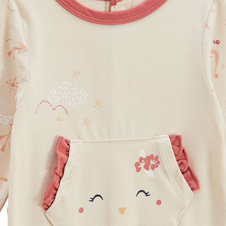 Pyjama bébé à pieds retroussables poésie d'été Vanille 6 - vertbaudet enfant 