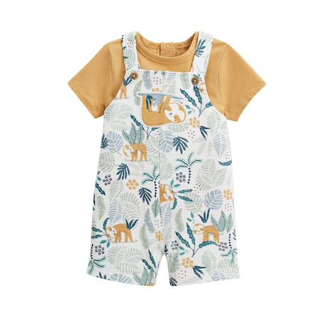 Ensemble salopette bébé et t-shirt baroudeur Ecru 2 - vertbaudet enfant 