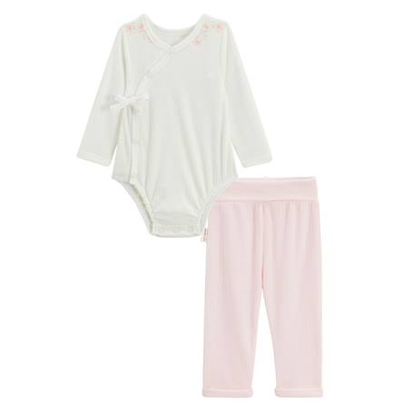 Ensemble body bébé et pantalon en pointelle badian Ecru 2 - vertbaudet enfant 