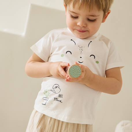 Ensemble bébé t-shirt et pantalon en gaze de coton eden Beige 6 - vertbaudet enfant 
