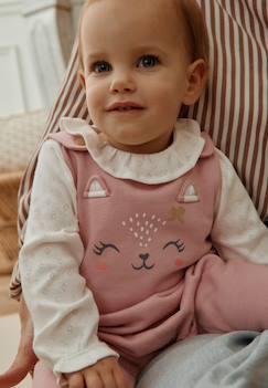 -Ensemble salopette bébé en molleton et t-shirt miss chatchatchat