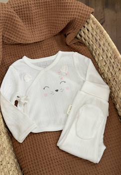 -Ensemble bébé gilet et pantalon à pied en pointelle badian