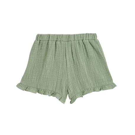 Short enfant en gaze de coton anaelle Kaki 3 - vertbaudet enfant 
