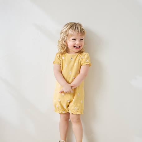 Barboteuse bébé en gaze de coton camila Jaune 5 - vertbaudet enfant 
