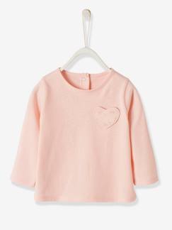 Bébé-T-shirt, sous-pull-T-shirt-T-shirt bébé fille poche coeur et fraises BASICS