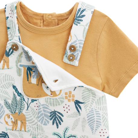 Ensemble salopette bébé et t-shirt baroudeur Ecru 4 - vertbaudet enfant 