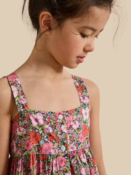 Robe fille tissu liberty meadow song Liberty meadow song corail 3 - vertbaudet enfant 