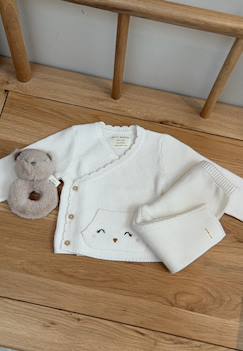 -Ensemble bébé gilet et pantalon en tricot colette