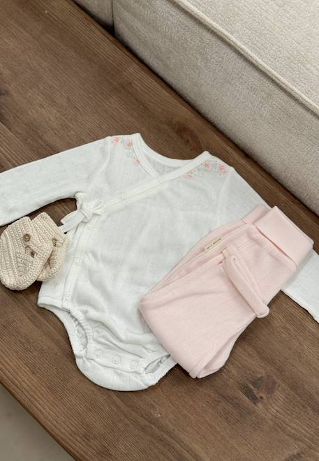 Ensemble body bébé et pantalon en pointelle badian Ecru 1 - vertbaudet enfant 