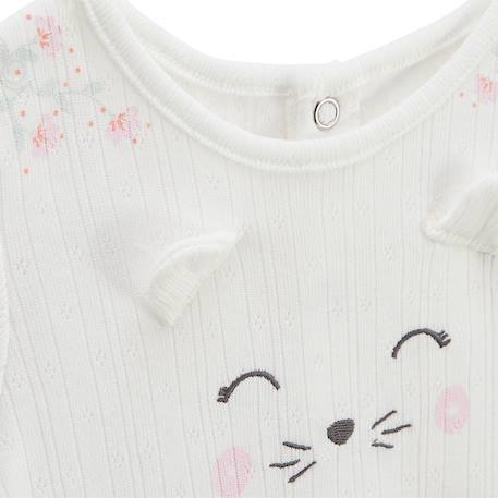 Ensemble bébé t-shirt en pointelle et legging badian Ecru 3 - vertbaudet enfant 
