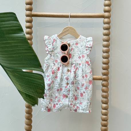Barboteuse bébé en gaze de coton anaelle Rose 5 - vertbaudet enfant 