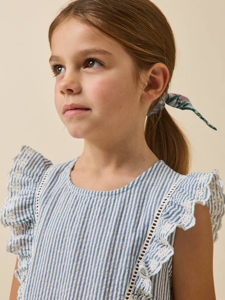 Robe rayée en seersucker Rayure seersucker bleu 3 - vertbaudet enfant 