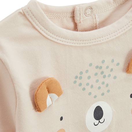 Ensemble bébé t-shirt et short en gaze de coton mini rêve Beige 3 - vertbaudet enfant 