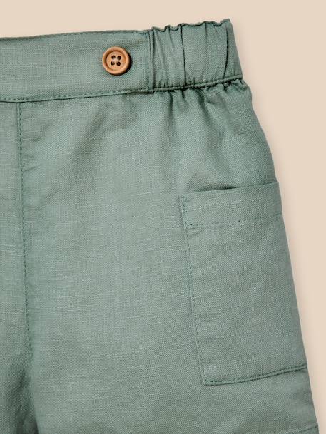Short en lin et coton bébé Celadon 2 - vertbaudet enfant 