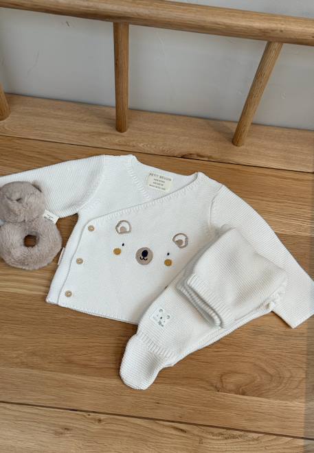 Bébé-Ensemble-Ensemble bébé gilet et pantalon avec pieds en tricot mini rêve