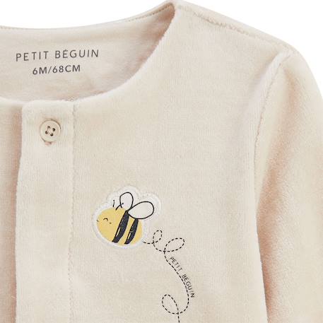 Ensemble bébé gilet et pantalon à pied en velours eden Beige 3 - vertbaudet enfant 