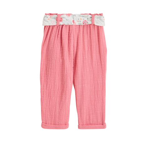 Pantalon enfant en gaze de coton anaelle Rose 3 - vertbaudet enfant 