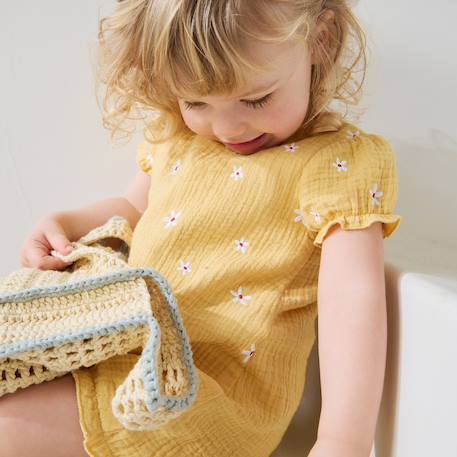 Barboteuse bébé en gaze de coton camila Jaune 6 - vertbaudet enfant 