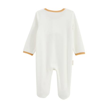 Pyjama bébé en velours ouverture pont mini rêve Ecru 3 - vertbaudet enfant 