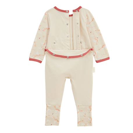 Pyjama bébé à pieds retroussables poésie d'été Vanille 4 - vertbaudet enfant 