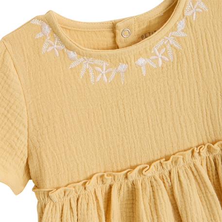 Robe enfant en gaze de coton camila Jaune 4 - vertbaudet enfant 