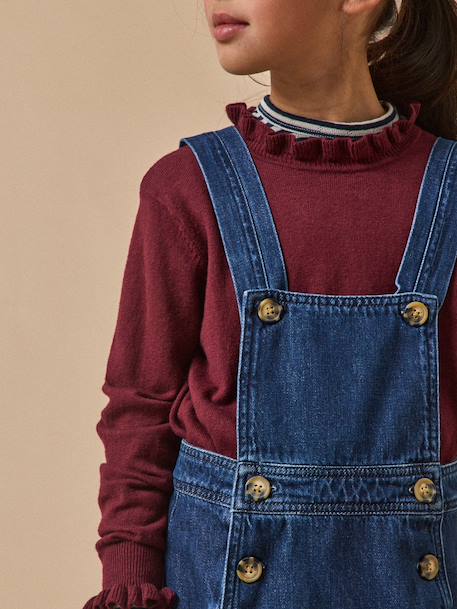 Robe tablier en denim fille Denim brut 3 - vertbaudet enfant 