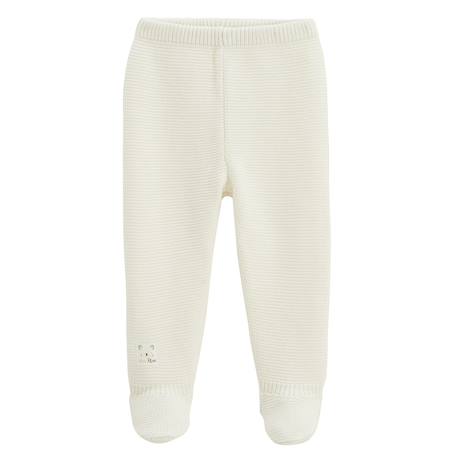 Ensemble bébé gilet et pantalon avec pieds en tricot mini rêve Ecru 6 - vertbaudet enfant 