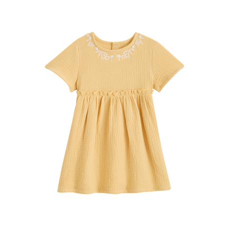 Robe enfant en gaze de coton camila Jaune 2 - vertbaudet enfant 