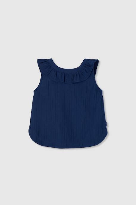 Blouse coton Bleu 2 - vertbaudet enfant 