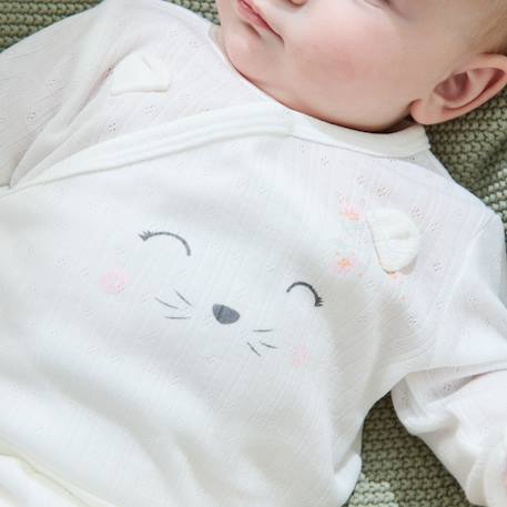 Ensemble bébé gilet et pantalon à pied en pointelle badian Ecru 5 - vertbaudet enfant 